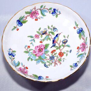 Vintage Aynsley Pembroke Bone China Pedestal Bowl: Floral Bon Bon Dish